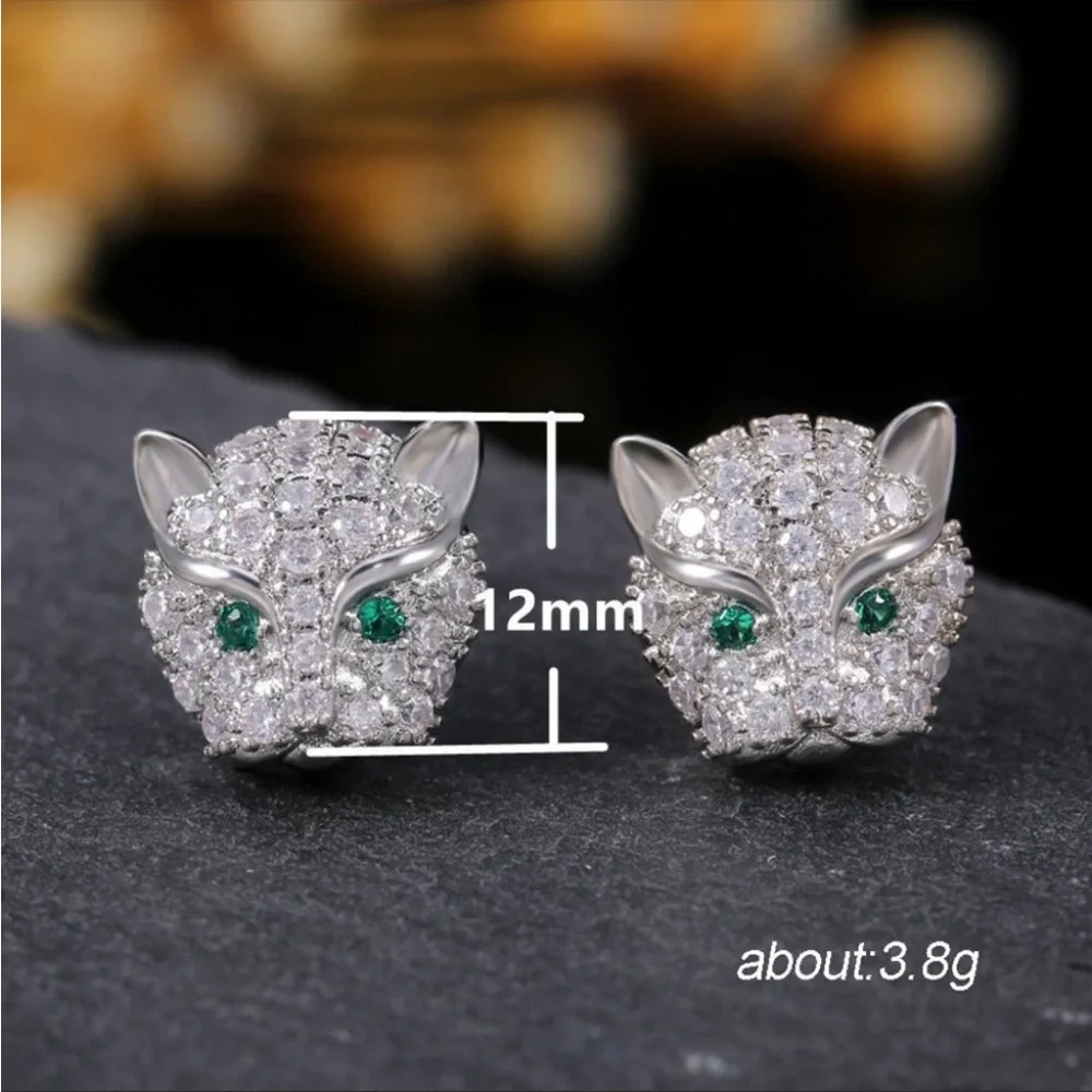 New 925 Silver Shiny Crystal Sparkling Stud Earrings for Women - Picture 2 of 10